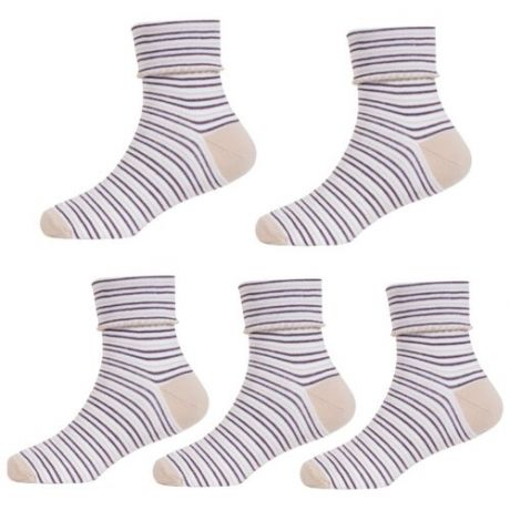 Комплект из 5 пар детских носков LORENZLine бежевые, размер 18-20