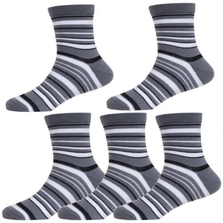 Комплект из 5 пар детских носков LORENZLine темно-серые, размер 14-16