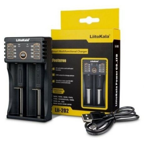 Зарядное устройство LiitoKala Lii-202 для Li-ion, LiFePO4 и Ni-MH, Ni-Cd аккумуляторов / Подзарядка для батареек / Зарядка для аккумуляторов батареек