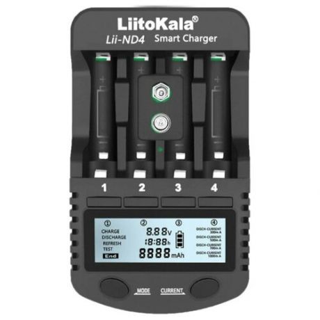 Зарядное устройство LiitoKala Lii-ND4 для Ni-MH, Ni-Cd аккумуляторов батареек / Зарядка для батареек / Устройство для зарядки акб