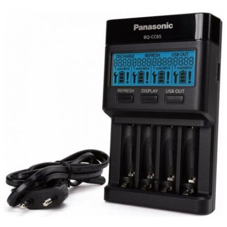 Panasonic Зарядное устройство Panasonic Advanced (BQ-CC65E) для 1-4 акк АА/ААА Ni-MH с USB-выходом