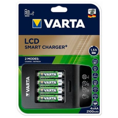 Зарядное устройство VARTA LCD Smart Charger+ 4AA 2100 mAh