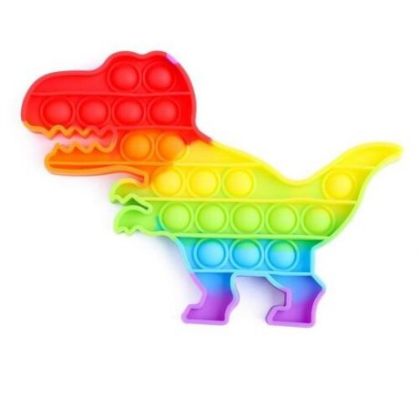 Тактильная сенсорная игрушка POP IT, динозавр, радуга