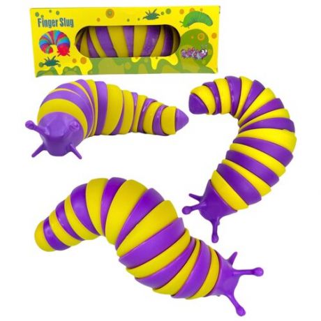 Новинка 3D слизняк антистресс, гибкая игрушка червяк Finger Slug, случайный цвет