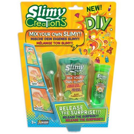 Слайми. Набор для создания слайма с игрушкой, зеленый. ТМ Slimy