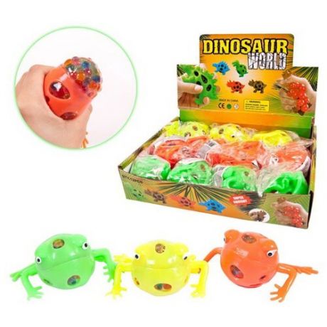 Игрушка- антистресс. Мялка с разноцветными шариками "Dinosaur World Лягушка