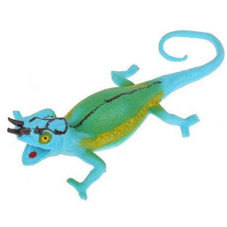 Игрушка-мялка Играем вместе Трехрогий хамелеон W6328-116Y голубой