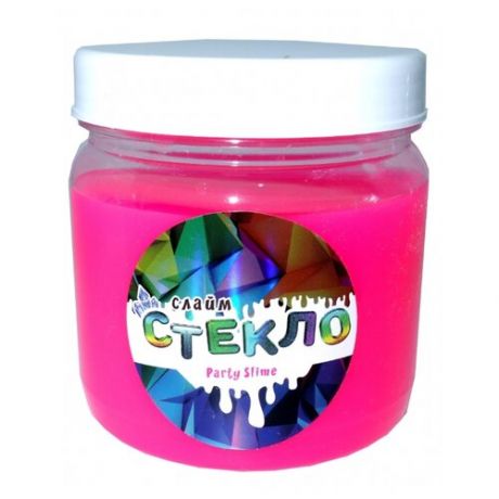 Слайм Стекло серия Party Slime, розовый неон, 400 гр