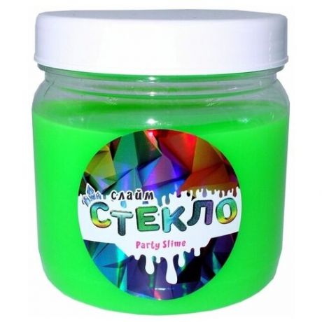 Слайм Стекло серия Party Slime, зеленый неон, 400 гр, Слайм Стекло