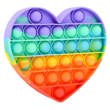 Тактильная сенсорная игрушка- антистресс Pop It сердечко (Разноцветная)