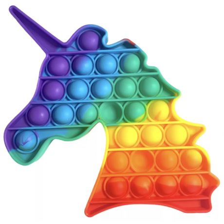 Сенсорная игрушка-антистресс Pop it с пузырьками, радужные бесконечные пузырьки, попит единорог