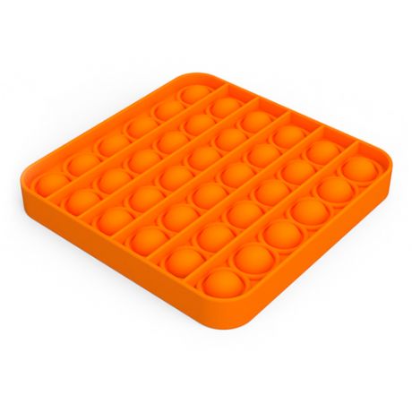 Тактильная сенсорная игрушка-антистресс Pop It квадрат (Оранжевая)