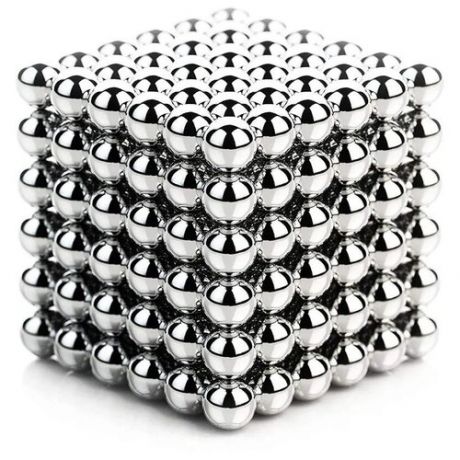 Неокуб магнитный антистресс 216 шариков 5мм серебро