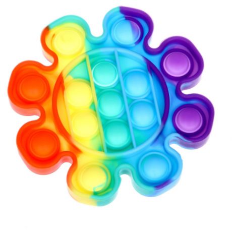 Сенсорная игрушка-антистресс Pop it с пузырьками, радужные бесконечные пузырьки цветочек
