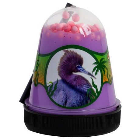 Лизун SLIME Jungle Цапля с розовыми пенопластовыми шариками ( S300-31) фиолетовый