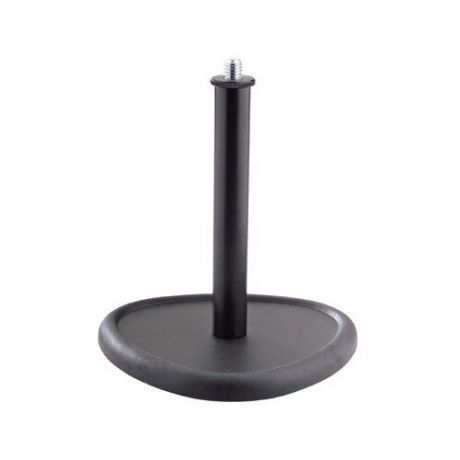 K&M 23230-300-55 Настольный держатель микрофона на закруглённом тяжёлом основании, высота 15 см, разъём 3/8, сталь,чёрный