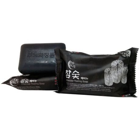 JUNO Мыло с отшелушивающим эффектом с углем. Peeling Soap Charcoal, 150 гр.