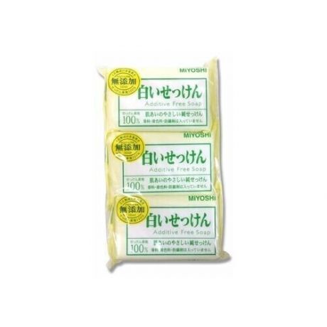 Miyoshi Мыло туалетное на основе натуральных компонентов - Additive free soap bar, 3*108г