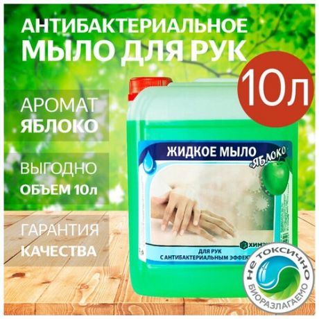 Жидкое антибактериальное мыло для рук в канистрах с ароматом Яблока - 10 литров