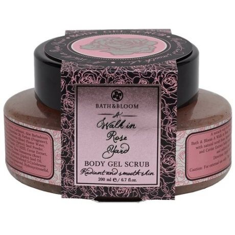 Bath&Bloom Скраб для тела с ароматом дамасской розы и экстрактом алоэ вера "Розовый сад" 200мл.