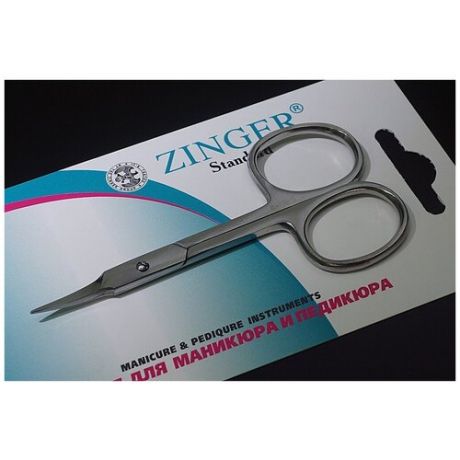 Ножницы маникюрные для кутикулы ZINGER Standard zS E 118 S . Изогнутые тонкие, острые. Длина лезвия 20 мм.