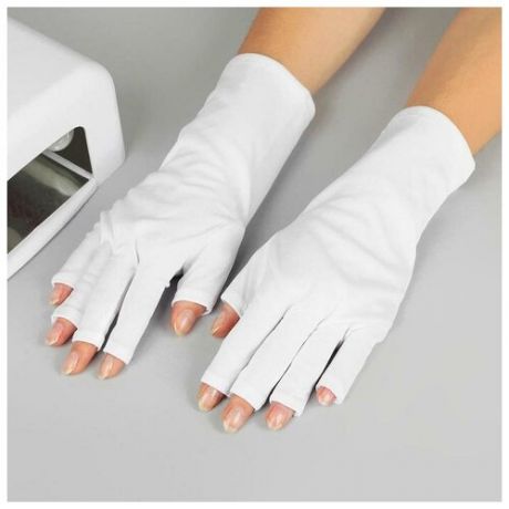 Перчатки защитные для LED/UV лампы, 25 × 10 см, пара, цвет белый