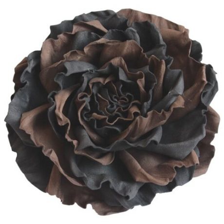Заколка-брошь цветок роза черная с шоколадным 182122м