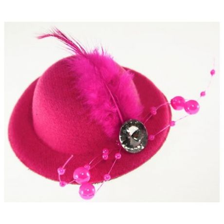 Шляпка на заколке / Заколка "Шляпка" из фетра d 80 мм / розовый