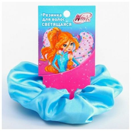 Светящаяся резинка для волос, голубая, WINX