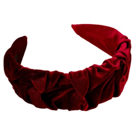 Ободок для волос "Юнона" классика бархат, 5 см, красный