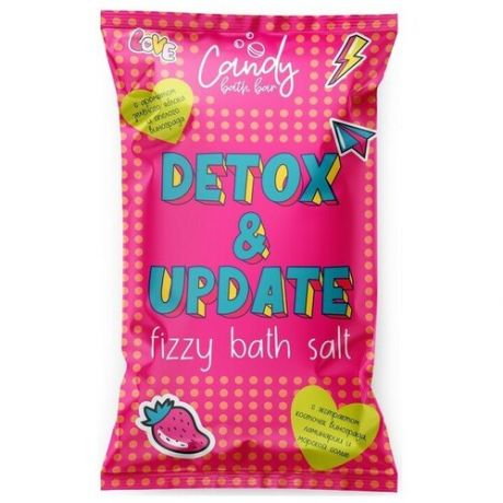 Шипучая соль для ванн Candy bath bar "Detox & Update