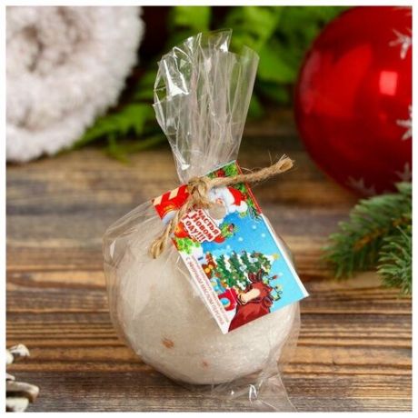 Шипучая бомбочка из гималайской соли "Счастья в Новом году" с эфирным маслом персика, 140гр
