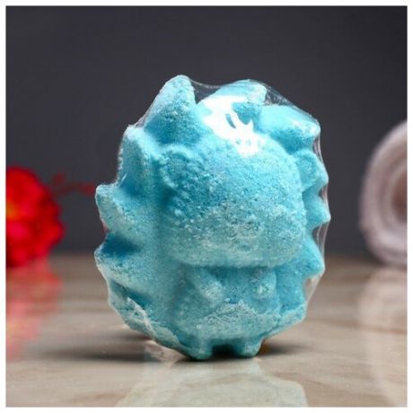 Шипучая бомбочка "Ёжик" с ароматом ванили, голубая