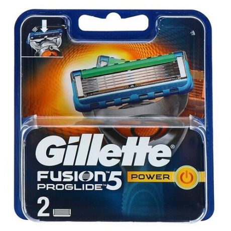 Gillette Сменные кассеты Gillette Fusion5 ProGlide Power, 5 лезвий, 2 шт.