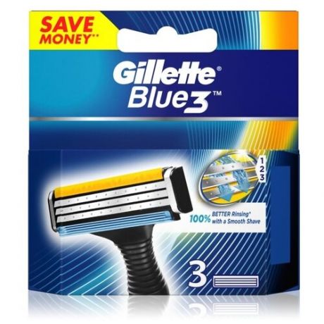 Сменные кассеты Gillette Blue3, 3 шт.