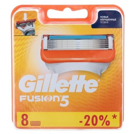 Gillette Сменные кассеты Gillette Fusion, 5 лезвий, 8 шт