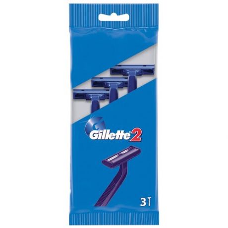 Бритвенный станок Gillette Gillette Одноразовые Мужские Бритвы Gillette2, с 2 лезвиями, фиксированная головка, 1 шт.