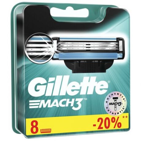 Сменные кассеты Gillette Mach3, 8 шт.