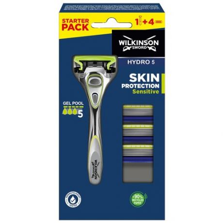 Бритвенный станок для мужчин Wilkinson Sword Hydro 5 Sensitive 5 лезвий + 3 кассеты