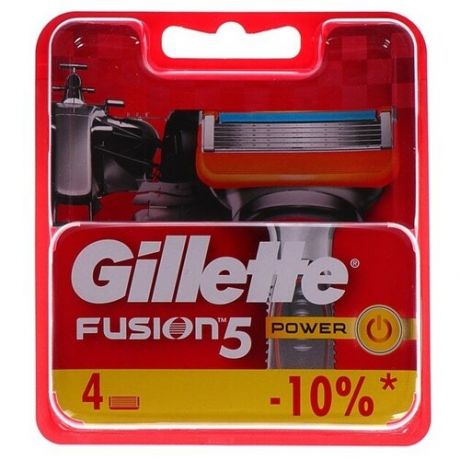 Gillette Сменные кассеты Gillette Fusion Power, 5 лезвий, 4 шт