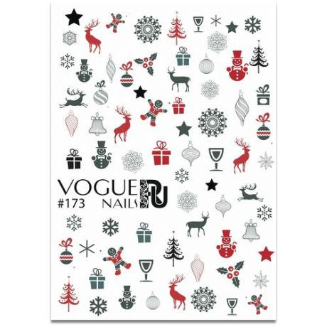 Слайдер дизайн Vogue Nails №173 серый/красный