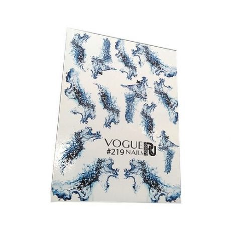 Слайдер дизайн Vogue Nails №219 голубой/черный