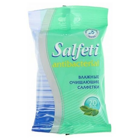 Влажные салфетки Salfeti, антибактериальные, 20 шт.