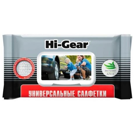 Салфетки влажные Hi-Gear, универсальные, упаковка 60 шт.