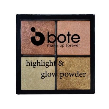 Bote Набор хайлайтеров для лица Make up Highlight and Glow Powder, 02 soft caramel