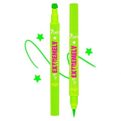 Extremely Chick Подводка-штамп для макияжа лица и тела светящаяся UVglow Neon 2 мл 702 Green star