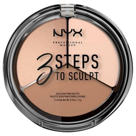 NYX professional makeup Палетка для скульптурирования 3 Steps to Sculpt Face Sculpting Palette, medium