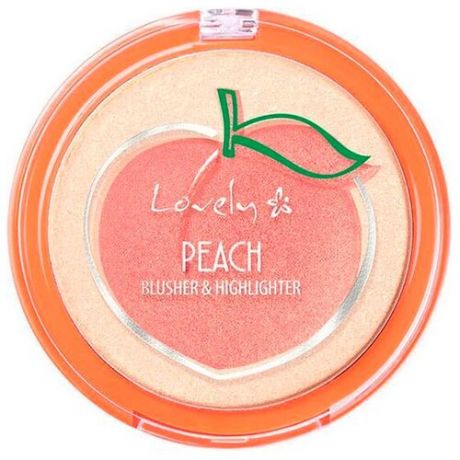 Lovely Румяна и хайлайтер Peach Blusher & Highlighter, 01