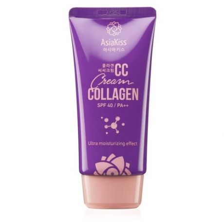 Крем для лица увлажняющий AsiaKiss Cc Cream Collagen Spf 40 Pa++ cc-крем с коллагеном 60 мл