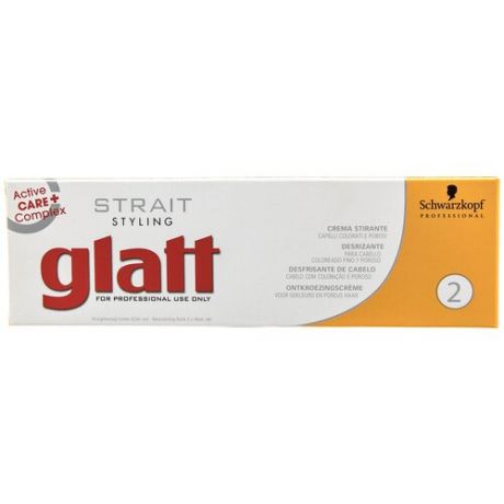 Набор для выпрямления Schwarzkopf Professional Strait Styling Glatt 2 для окрашенных и пористых волос, крем 80 мл, бальзам 2x40 мл